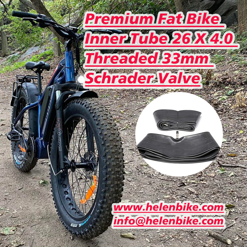 Premium Fat Bike Inner Tube 26 X 4.0 Threaded 33mm Schrader Valve